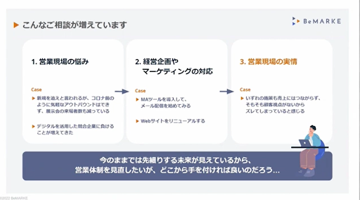 BtoB企業を支援するなかで耳にする、営業責任者の悩み